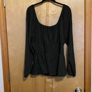 Madewell Plush Square-Neck Smocked Top (NWT)